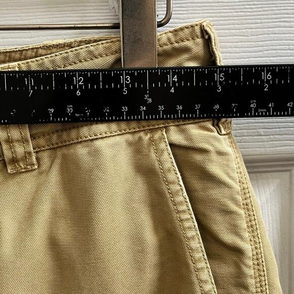 Free People Cleo Washed Khaki Cotton Canvas Roll Tab Straight Chino Pant Size 4 - Picture 13 of 15